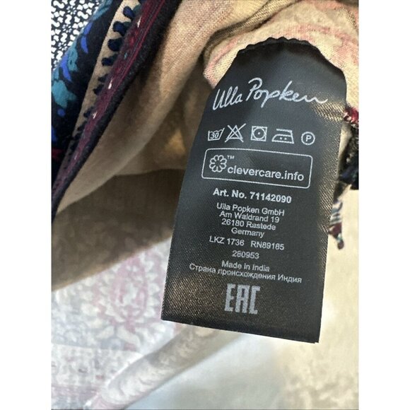 Ulla Popken Boho Paisley Print Tunic Top Size 32/34 (3X) V-Neck 3/4 Sleeve - Picture 6 of 13